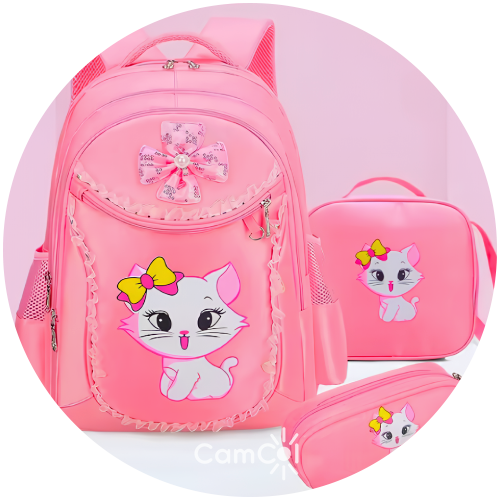 Kit Escolar Completo para Meninas - Mochila, Lancheira e Estojo!