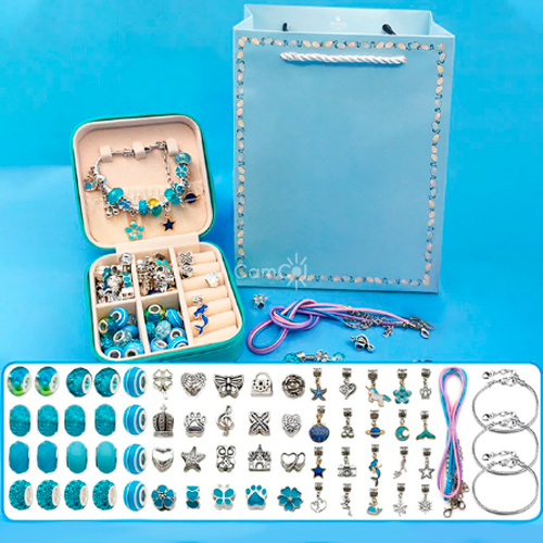 Pulseira de Berloques Infantil - Personalize sua Pulseira com 60 Peças