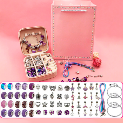 Pulseira de Berloques Infantil - Personalize sua Pulseira com 60 Peças