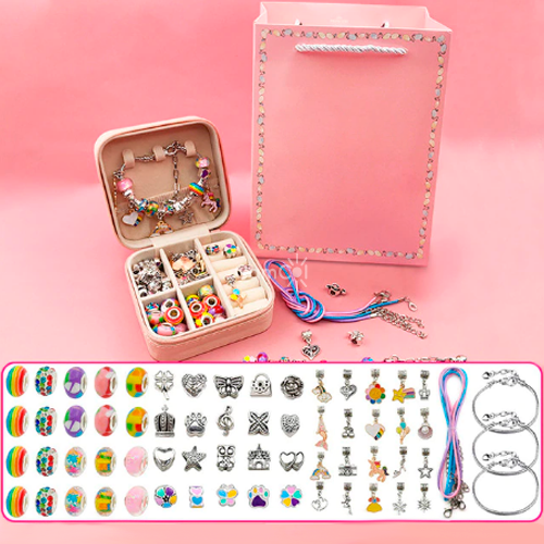 Pulseira de Berloques Infantil - Personalize sua Pulseira com 60 Peças