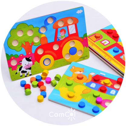 Quebra Cabeça de Madeira Montessori - Explorando o Mundo!