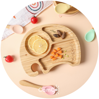 Prato Alimentação Bambu - Coleção Meu Animalzinho (1 Peça)