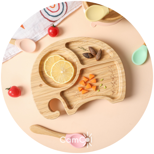 Prato Alimentação Bambu - Coleção Meu Animalzinho (1 Peça)