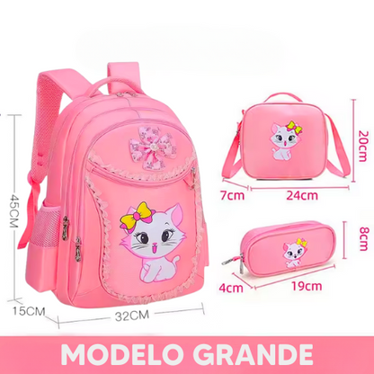 Kit Escolar Completo para Meninas - Mochila, Lancheira e Estojo!